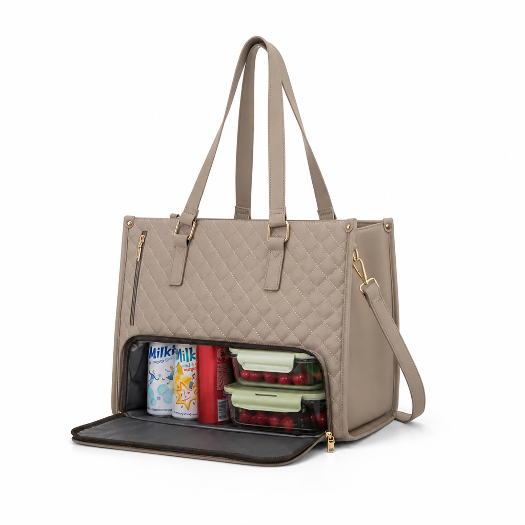 Laptop Tote Bag Quilted Insulated & Water-Resistant