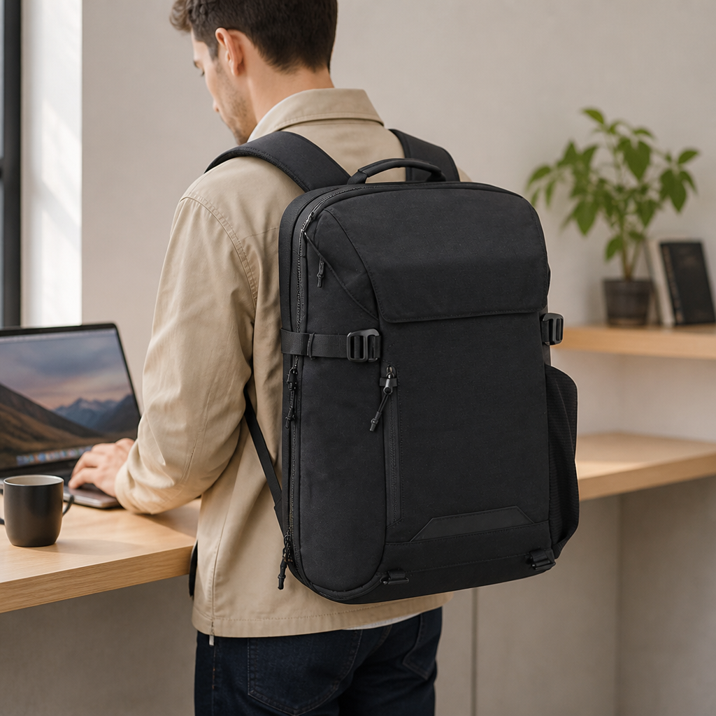 Laptop Travel Backpack Padded Sleeve & Shoe Pocket Waterproof