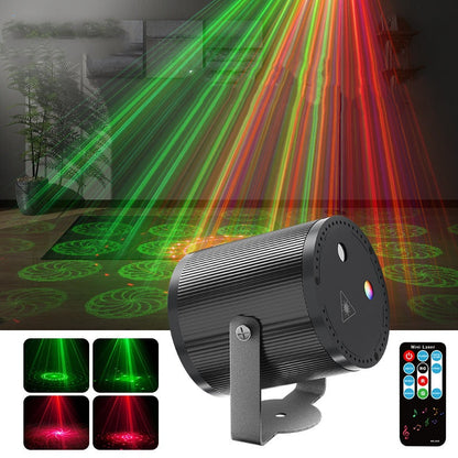 Laser Party Light Music-Synchronized Remote Control & USB Powered