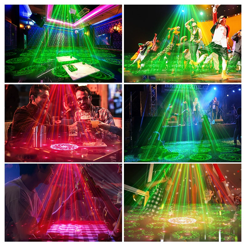 Laser Party Light Music-Synchronized Remote Control & USB Powered