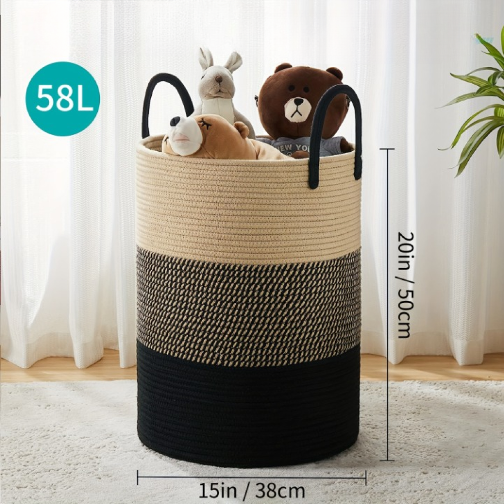 Laundry Basket Extra-Tall 58 L Reinforced Handles