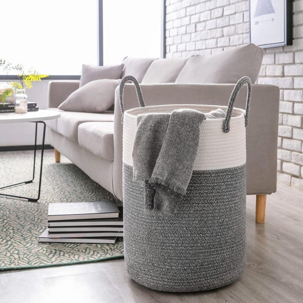 Laundry Basket Extra-Tall 58 L Reinforced Handles
