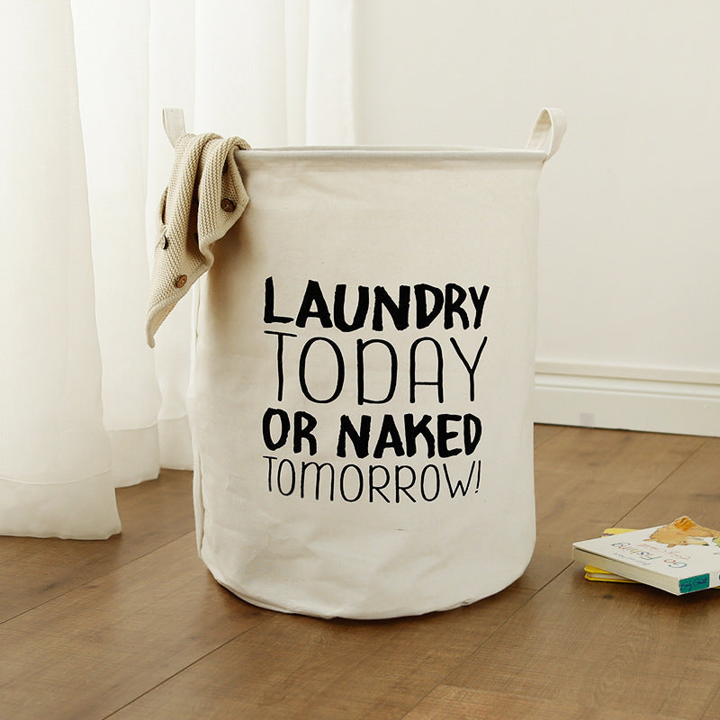 Laundry Basket Foldable Fabric Reinforced Handles Funny Sayings