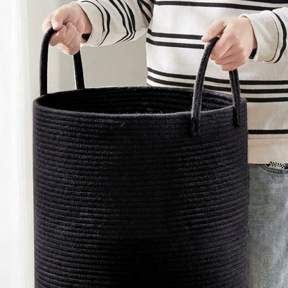 Laundry Basket Woven Cotton Foldable 58 L Capacity