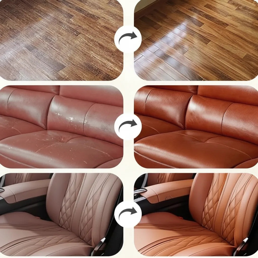 Leather Care Balm Natural Wax Colorless Includes Wooden Brush