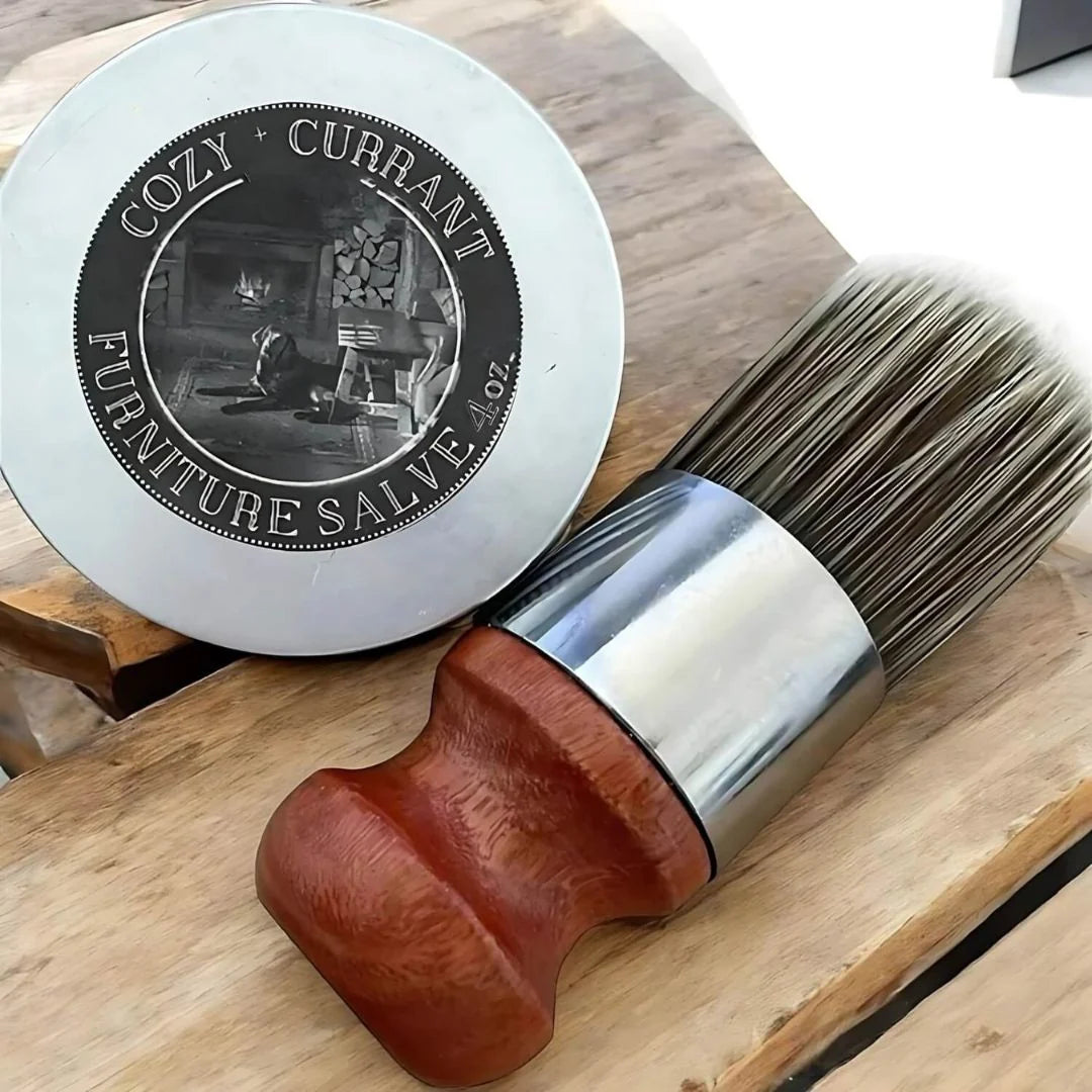 Leather Care Balm Natural Wax Colorless Includes Wooden Brush