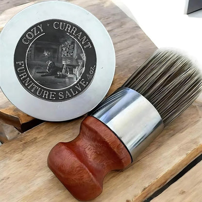 Leather Care Balm Natural Wax Colorless Includes Wooden Brush