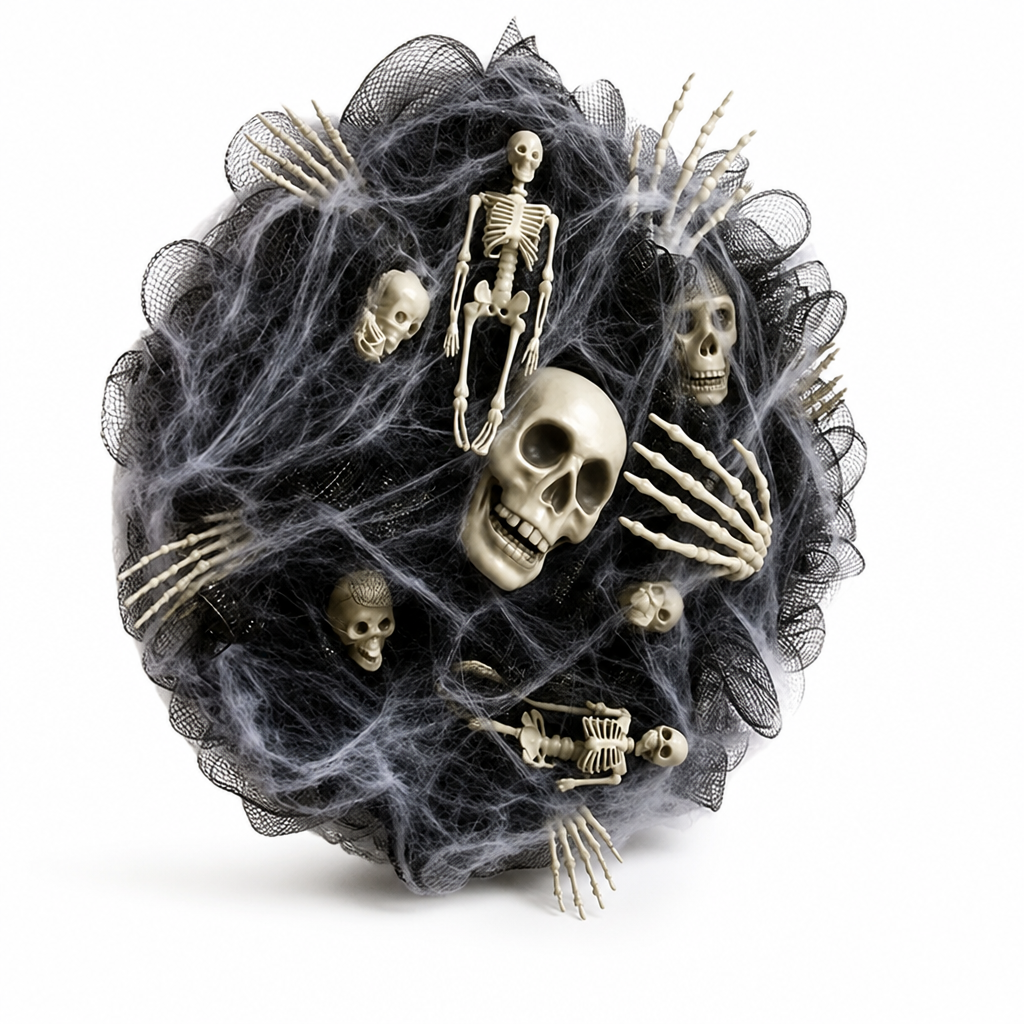 Lightweight Layered Mesh Skull & Bone Garland