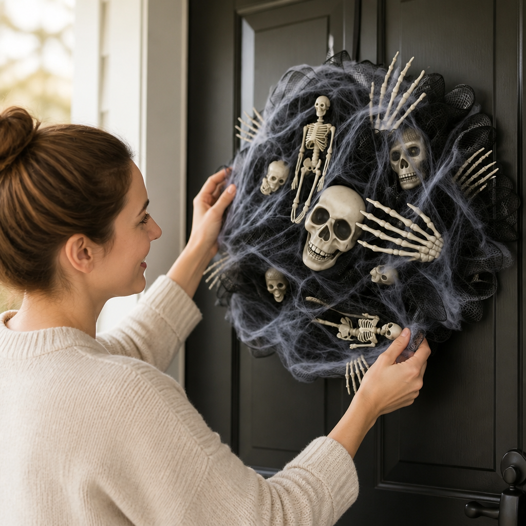 Lightweight Layered Mesh Skull & Bone Garland