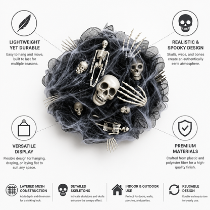 Lightweight Layered Mesh Skull & Bone Garland
