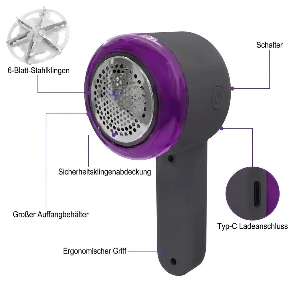 Lint Remover USB Rechargeable Stainless Steel Blades