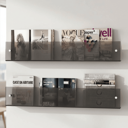 Magazine Wall Shelf Clear Acrylic Space-Saving