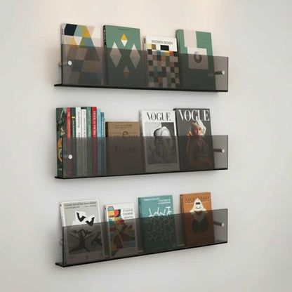 Magazine Wall Shelf Clear Acrylic Space-Saving