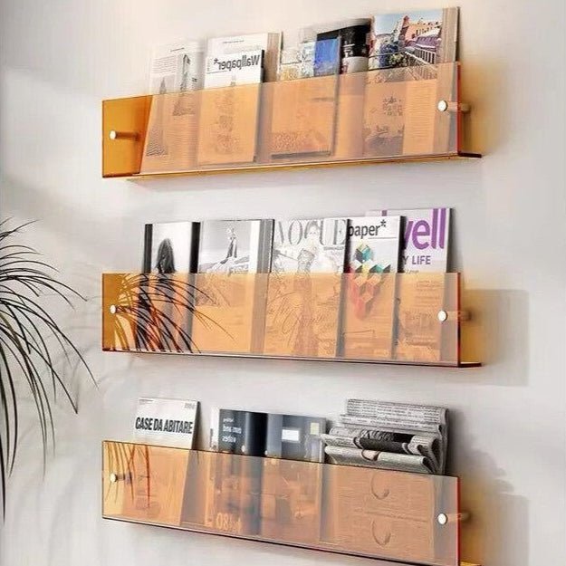 Magazine Wall Shelf Clear Acrylic Space-Saving