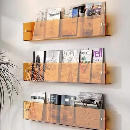 Magazine Wall Shelf Clear Acrylic Space-Saving