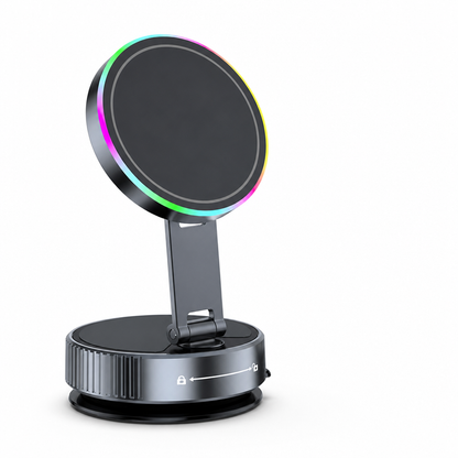 Magnetic 360° Rotatable Vacuum Suction Car Phone Mount (15W Wireless Charger)
