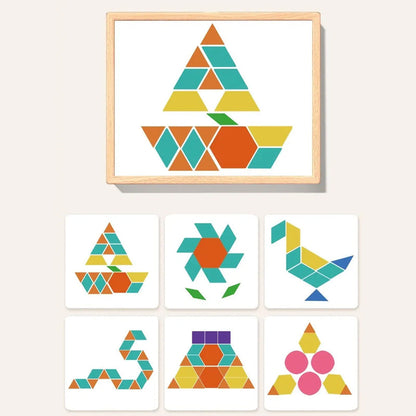 Magnetic Building Blocks Sustainably Sourced Wood & Pattern Cards