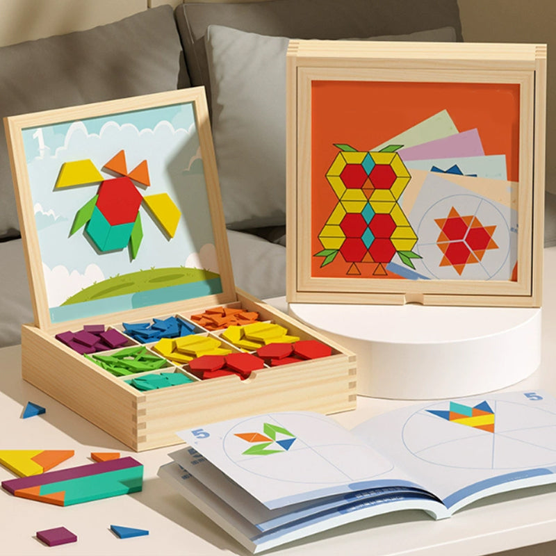 Magnetic Building Blocks Sustainably Sourced Wood & Pattern Cards