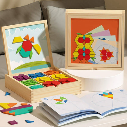 Magnetic Building Blocks Sustainably Sourced Wood & Pattern Cards
