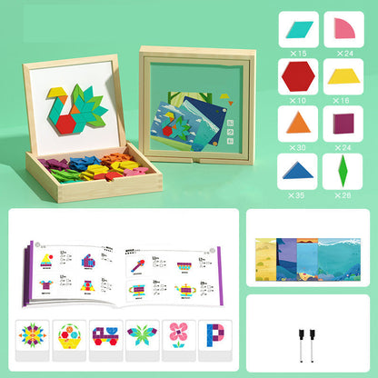 Magnetic Building Blocks Sustainably Sourced Wood & Pattern Cards