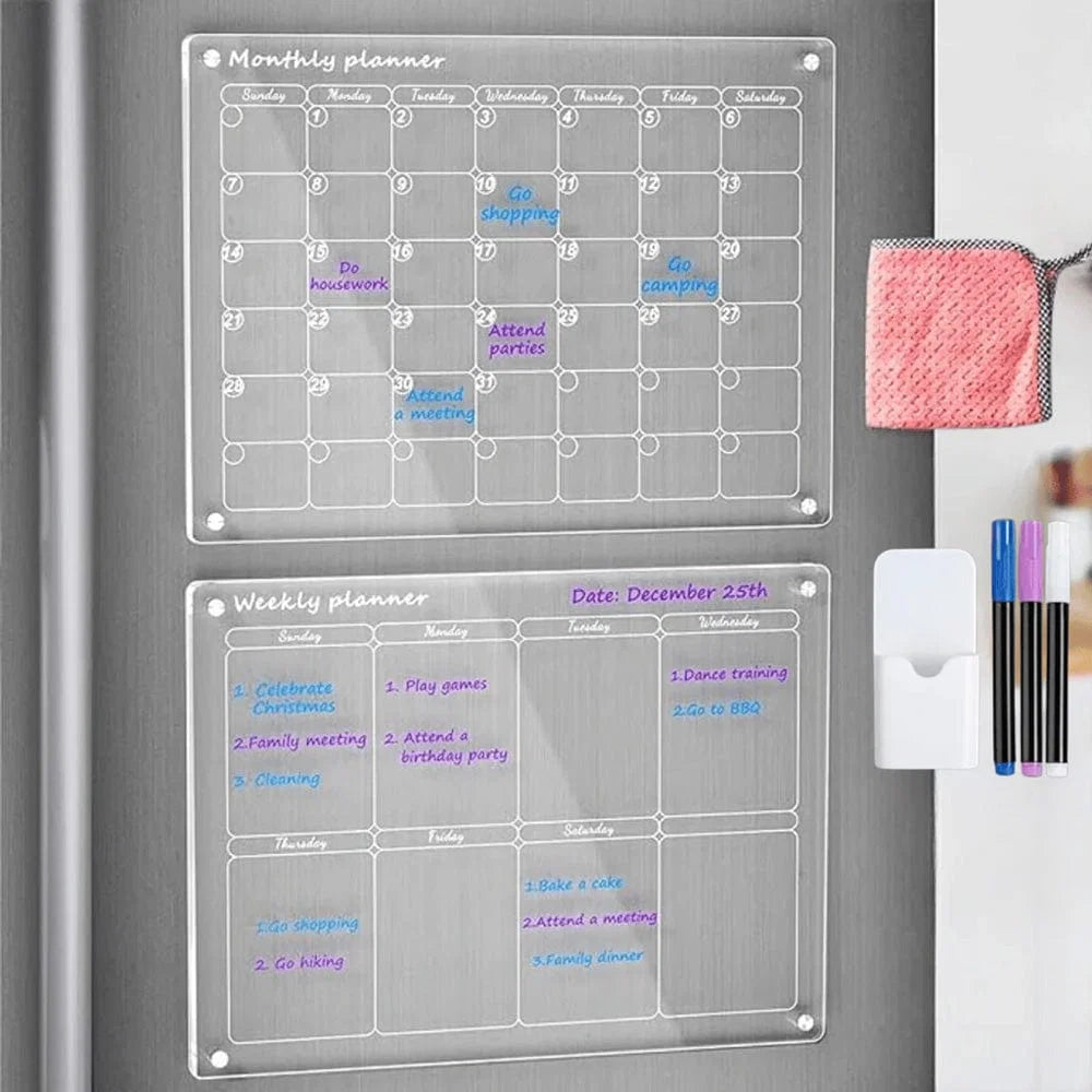 Magnetic Fridge Calendar Strong Magnets Writable & Erasable