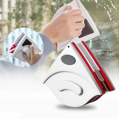 Magnetic Window Cleaner Double-Sided Microfiber Cloths & Safety Tether