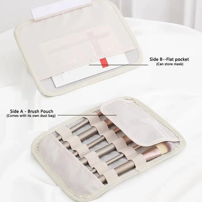Makeup Bag Clear Compartments & Water-Resistant Textile
