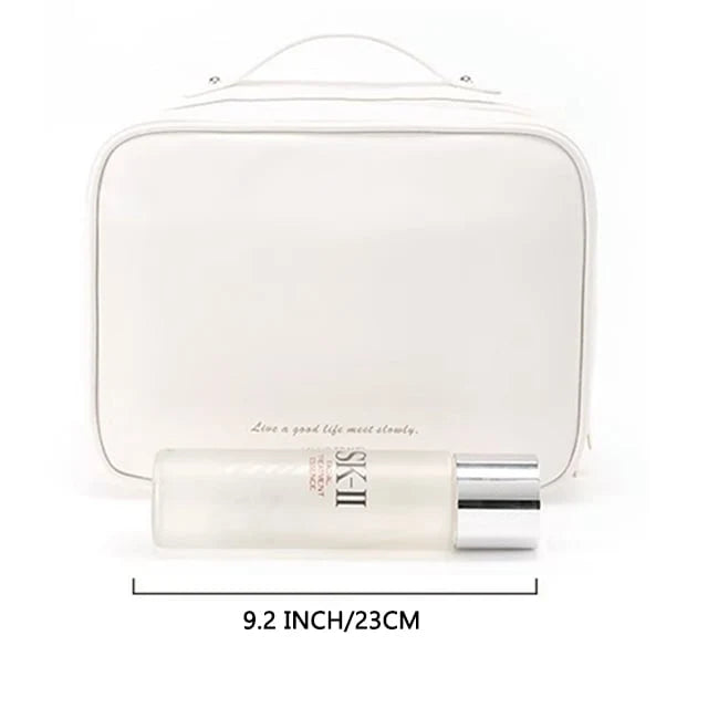 Makeup Bag Clear Compartments & Water-Resistant Textile
