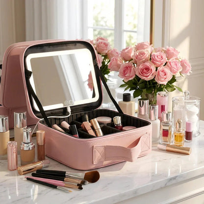 Makeup Case Touch-Sensor LED Mirror USB Rechargeable