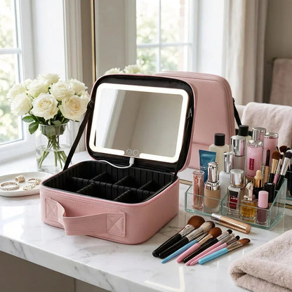 Makeup Case Touch-Sensor LED Mirror USB Rechargeable