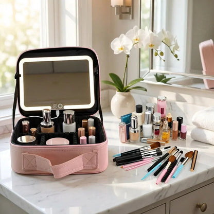 Makeup Case Touch-Sensor LED Mirror USB Rechargeable