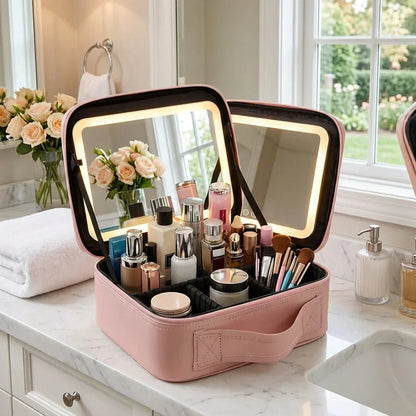 Makeup Case Touch-Sensor LED Mirror USB Rechargeable