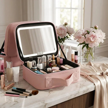 Makeup Case Touch-Sensor LED Mirror USB Rechargeable