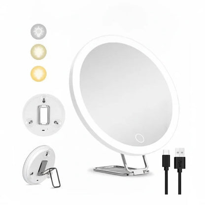 Makeup Mirror 30x Magnification Dimmable LED & USB-C Rechargeable
