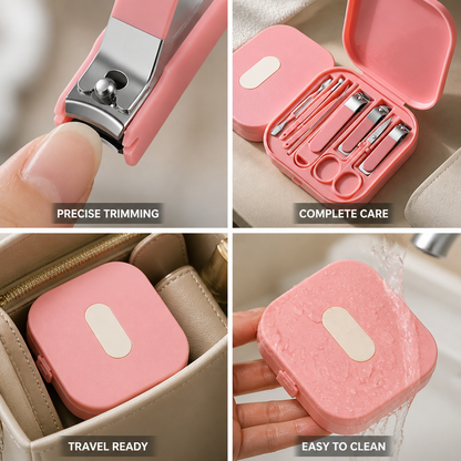Manicure Set Stainless Steel 6-Piece Hard-Shell Case