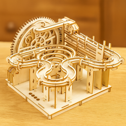 Marble Run Kit Laser-Cut Wood Gear Crank