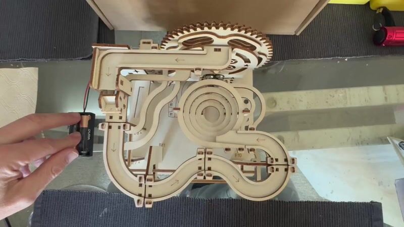 Marble Run Kit Laser-Cut Wood Gear Crank