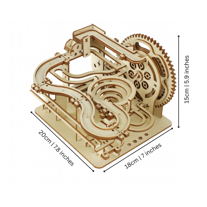 Marble Run Kit Laser-Cut Wood Gear Crank