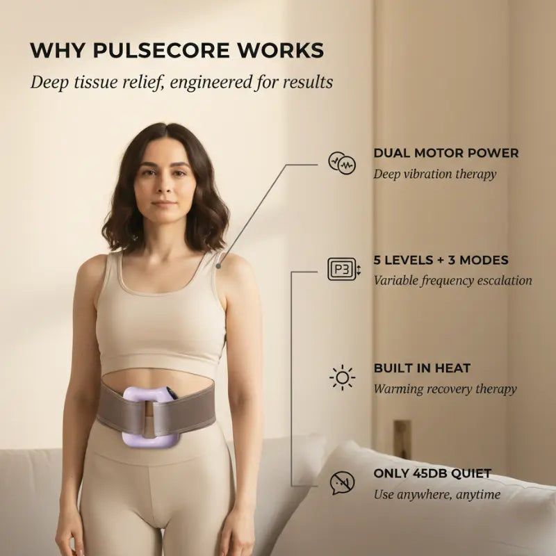 Massage Belt Heat & Vibration Adjustable Strap Rechargeable