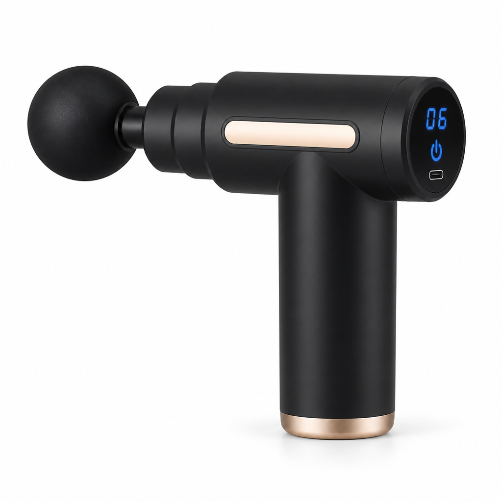 Massage Gun T-Handle Four Interchangeable Heads LED Display