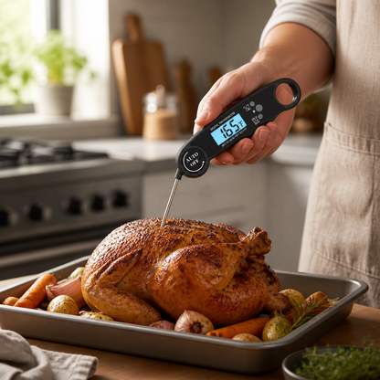 Meat Thermometer Instant-Read Foldable Probe & Backlit Display