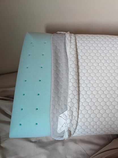 Memory Foam Neck Pillow Ergonomic Cooling Gel Washable Cover