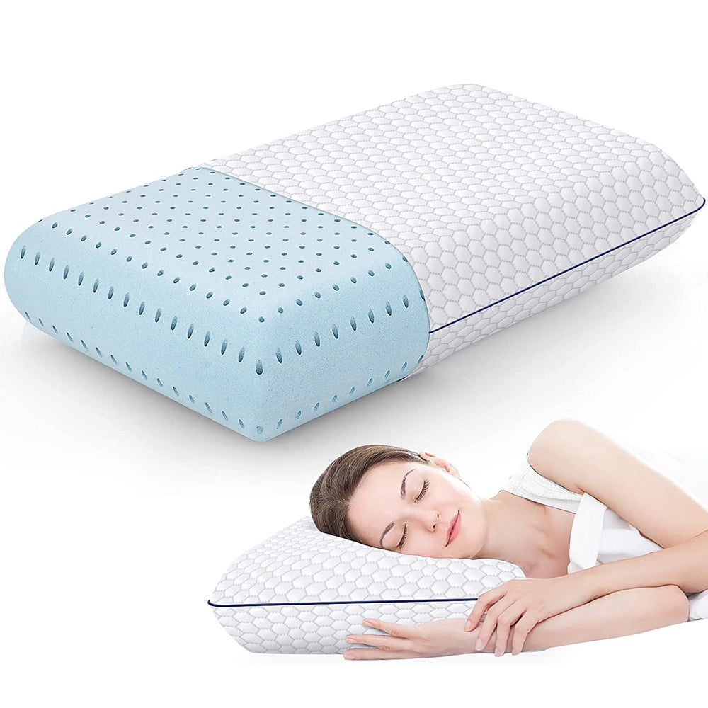 Memory Foam Neck Pillow Ergonomic Cooling Gel Washable Cover