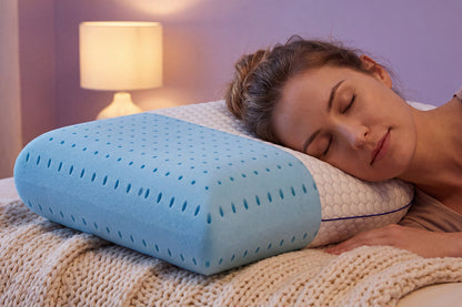 Memory Foam Neck Pillow Ergonomic Cooling Gel Washable Cover