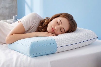 Memory Foam Neck Pillow Ergonomic Cooling Gel Washable Cover