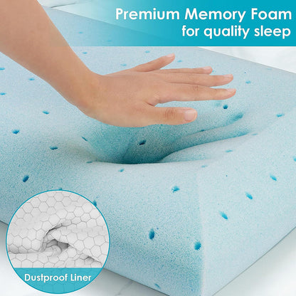 Memory Foam Neck Pillow Ergonomic Cooling Gel Washable Cover