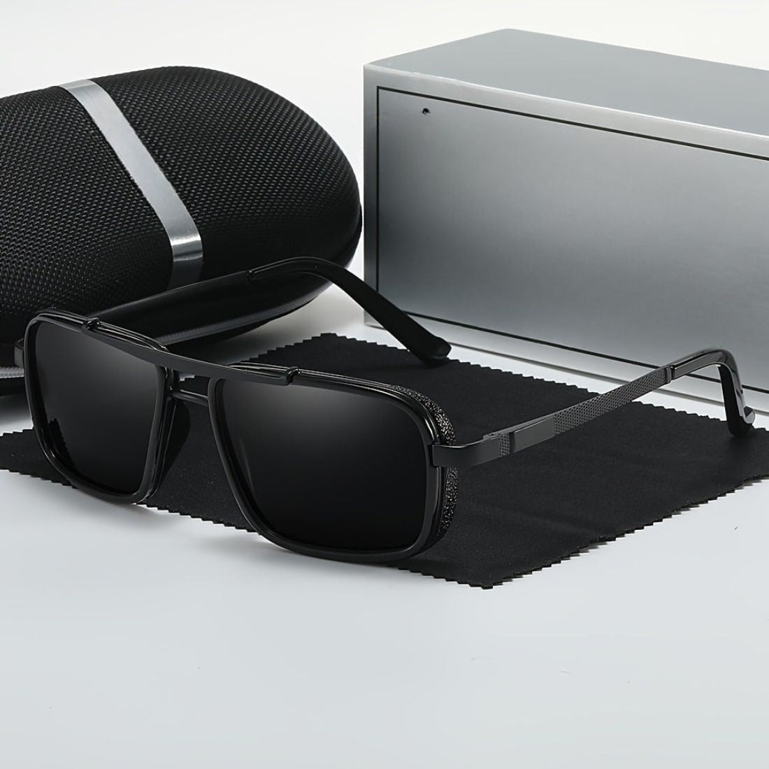Men's Sunglasses Polarized Lenses Stainless Steel Frame