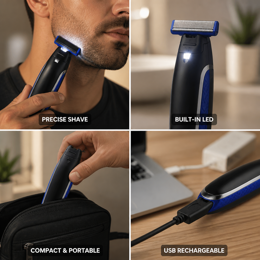 Men's Trimmer Stainless Steel Blade USB Rechargeable