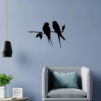 Metal Bird Wall Decor Matte Black Powder-Coated