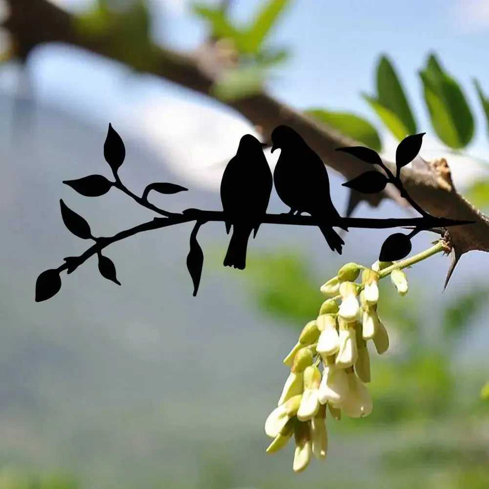 Metal Bird Wall Decor Matte Black Powder-Coated